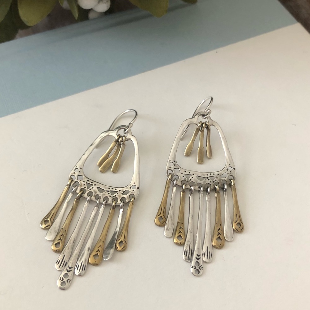 SILPADA 925 Sterling & Brass Fringe Earrings